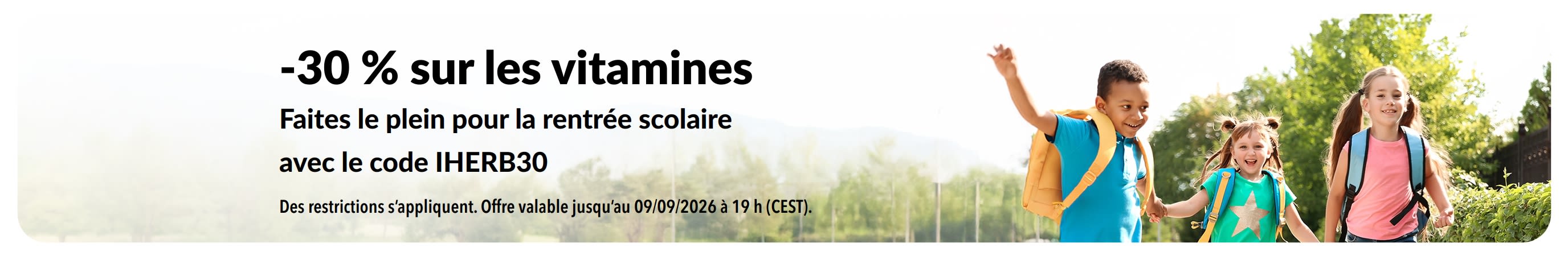 Jusqu’à -30 % sur les vitamines pour la rentrée