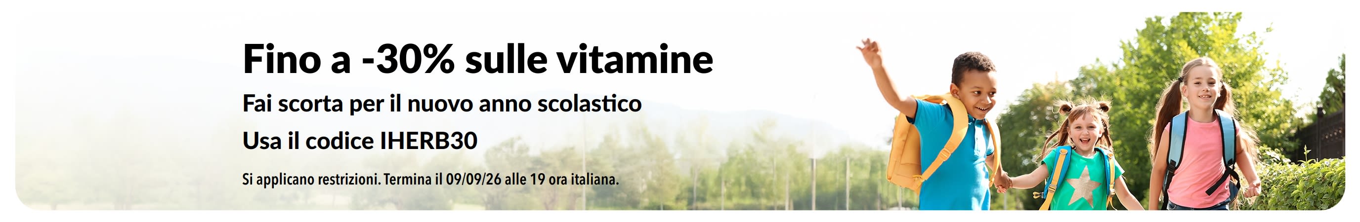 Fino a -30% sulle vitamine per il ritorno a scuola