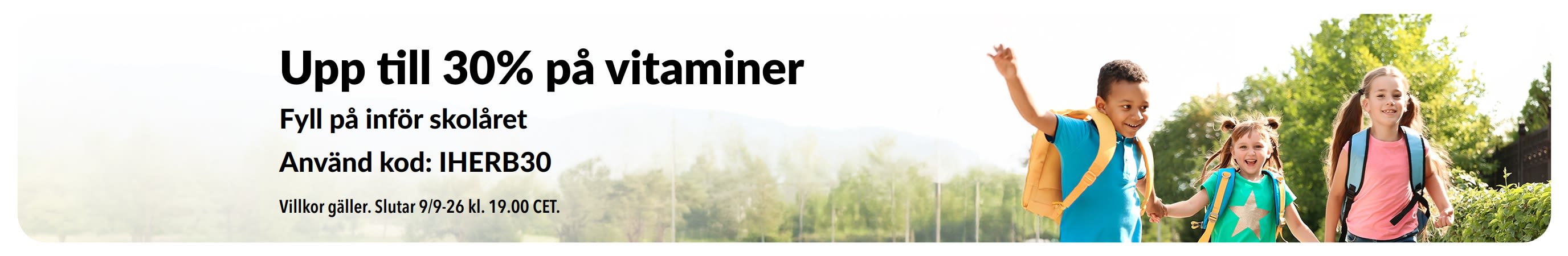 Upp till 30% på vitaminer för skolstarten
