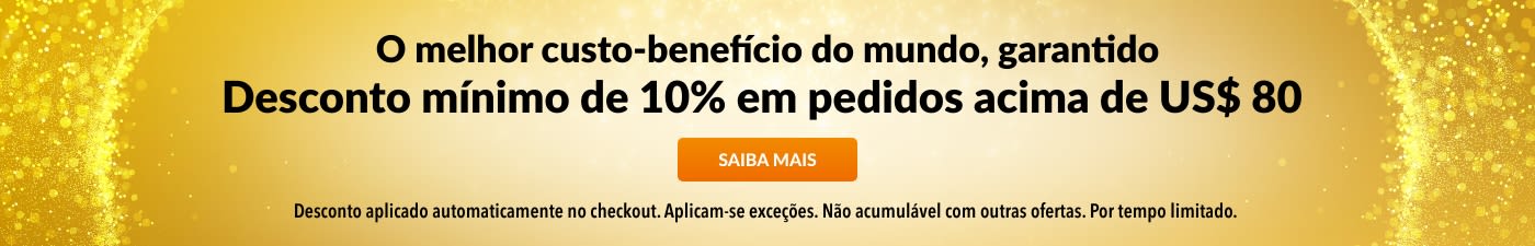 10% OFF US$ 80 USD MELHOR CUSTO-BENEFÍCIO 