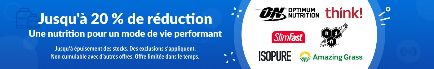 JUSQU'À 20 % DE RÉDUCTION - NUTRITION DE PERFORMANCE