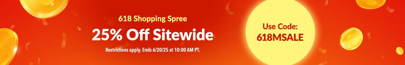 618 Shopping Spree 25% Off Sitewide 