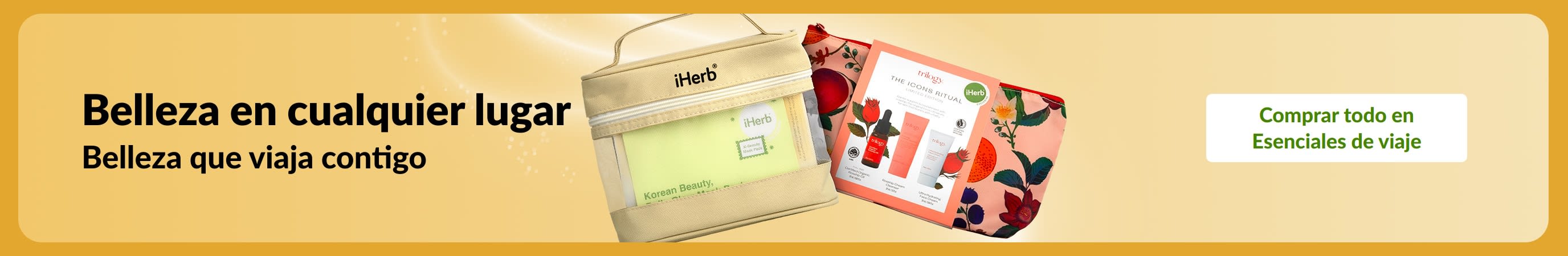 Belleza en cualquier lugar: productos de belleza, cuidado de la piel, cosméticos y organizadores esenciales para viajar.
