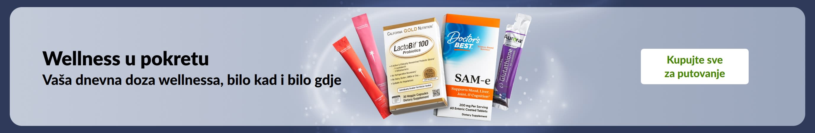 Wellness u pokretu: svakodnevni wellness proizvodi, uključujući dodatke prehrani i probiotike, za podršku zdravlju gdje god se nalazili.