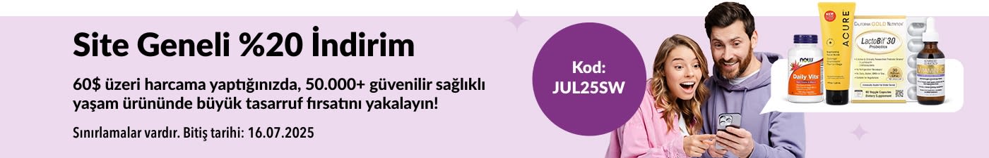Heyecanlı çift, 60 $ üzeri siparişlerde geçerli olan JUL25SW promosyon koduyla sağlık ve yaşam ürünlerinde site genelinde %20 indirimle online alışveriş yapıyor.