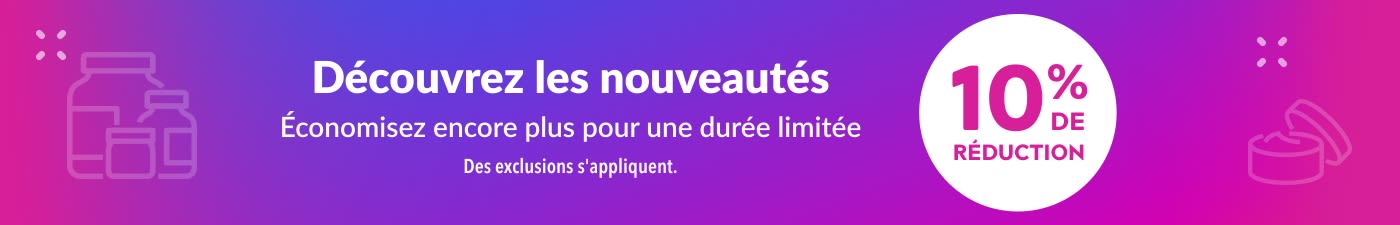 10 % de réduction sur les nouveautés