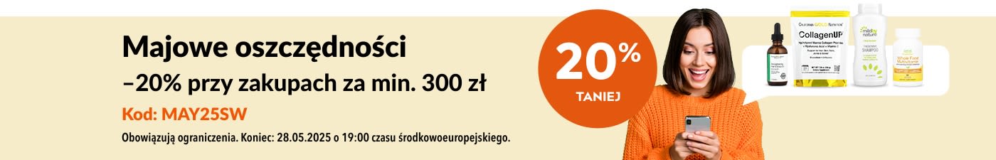 20% zniżki od 300 zł Majowe oszczędności