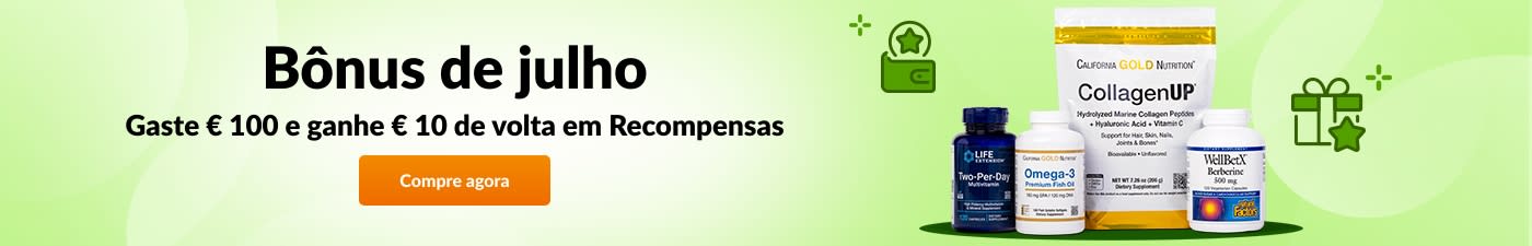 GASTE € 100, GANHE € 10 BÔNUS DE JULHO