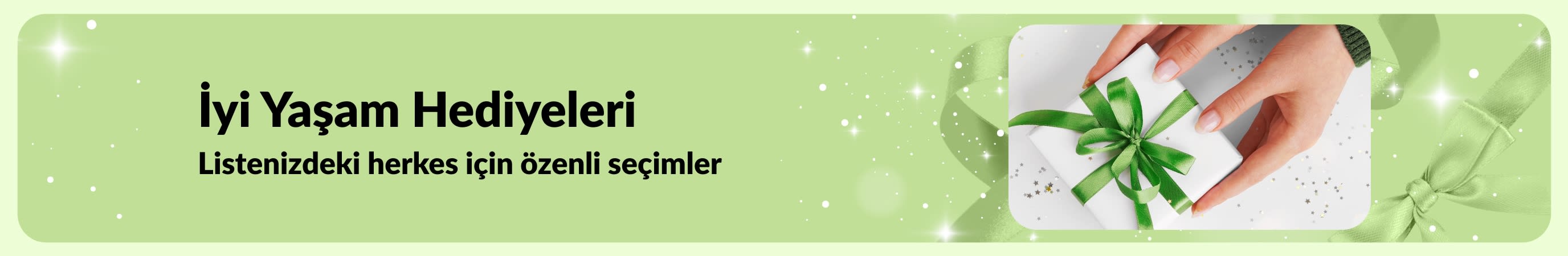 iHerb İyi Yaşam Hediye Rehberi özenle seçilmiş kişisel bakım ve güzellik hediye setlerini içeren banner; listendeki herkes için mükemmel seçenekler sunar.