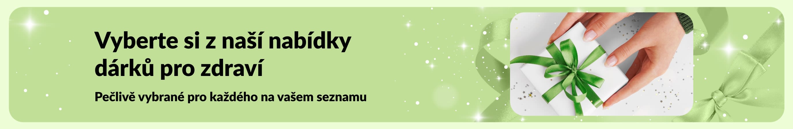 Banner iHerb s nabídkou dárků pro zdraví a pohodu – vybrané sady pro péči o sebe a krásu, ideální pro každého na seznamu.