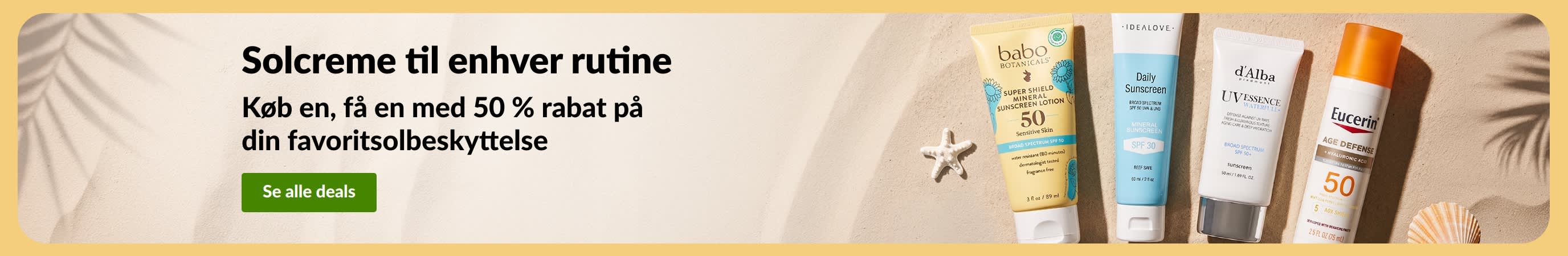 Solcreme-udsalgsbanner med to produkter, 