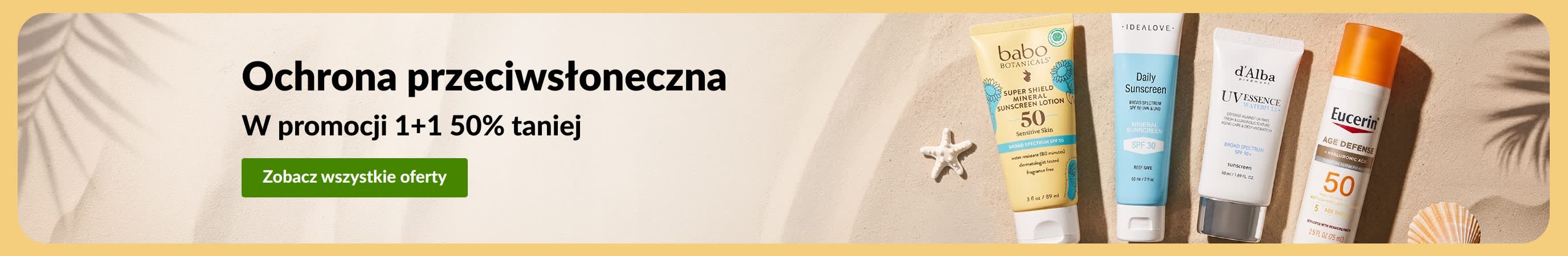 Wyprzedaż produktów przeciwsłonecznych: Kup jeden, drugi otrzymaj 50% taniej!