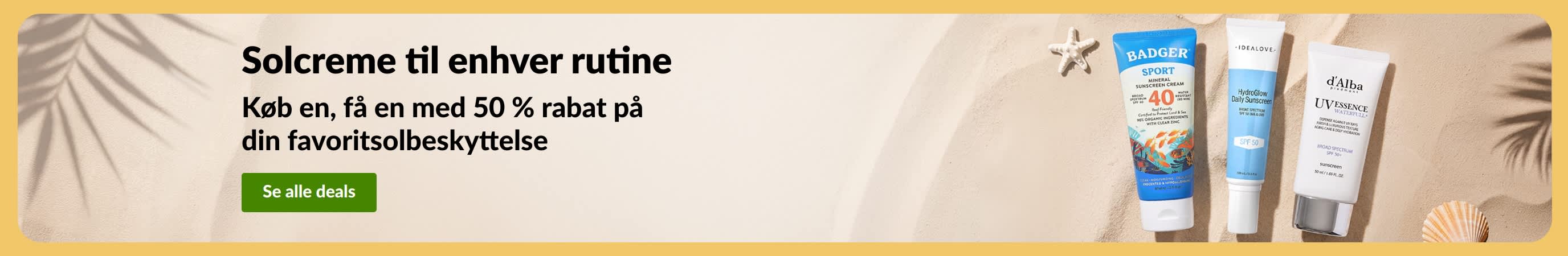 Solcreme-udsalgsbanner med to produkter, 