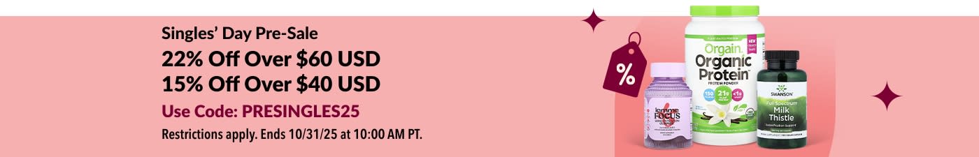 Shop the Singles’ Day presale and save up to 22% with code PRESINGLES25.