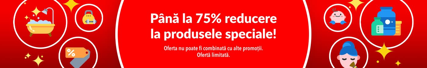 PÂNĂ LA 75%  REDUCERE LA PRODUSELE SPECIALE