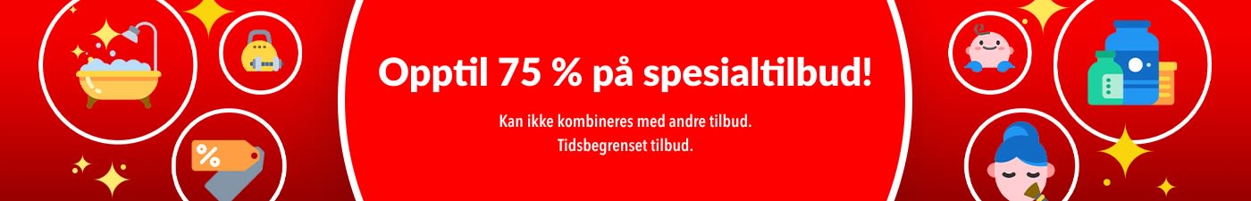 OPP TIL 75 % PÅ SPESIALTILBUD