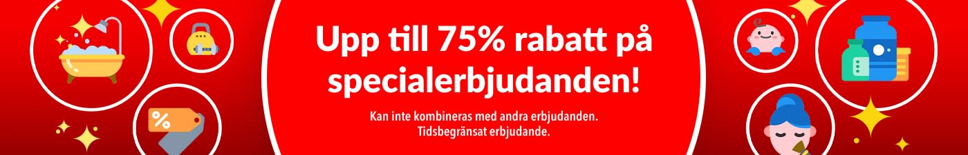 UPP TILL 75 % RABATT PÅ ERBJUDANDEN