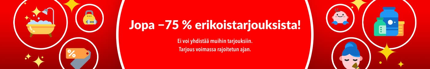 JOPA −75 % ERIKOISTARJOUKSISTA