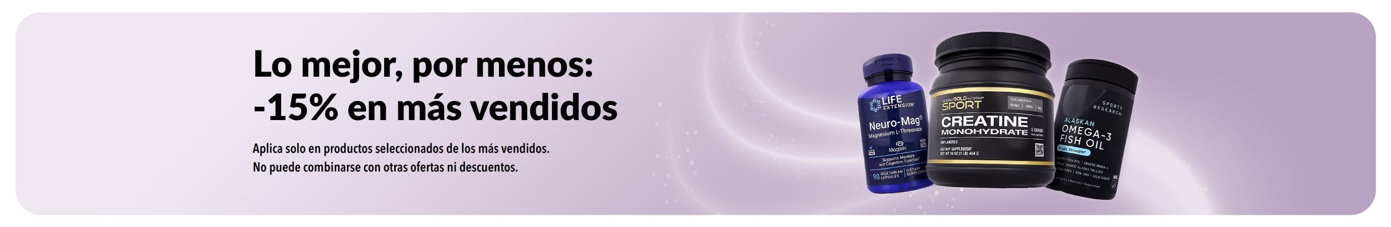 Lo mejor, por menos: -15% en más vendidos