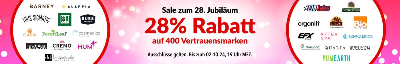 28% RABATT AUF UNSERE VERTRAUENSMARKEN