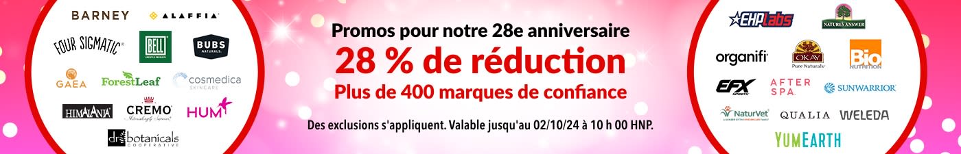 28 % DE RÉDUCTION SUR NOS MARQUES DE CONFIANCE