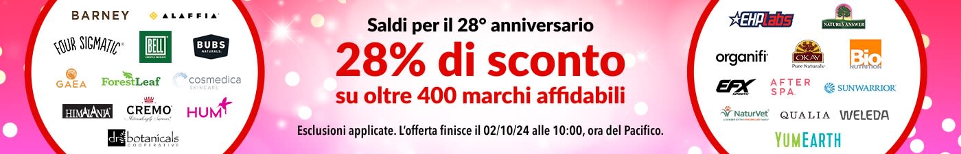 28% DI SCONTO SUI NOSTRI MARCHI DI FIDUCIA