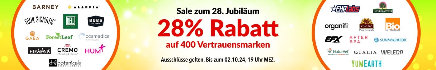 28% RABATT AUF UNSERE VERTRAUENSMARKEN