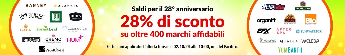 28% DI SCONTO SUI NOSTRI MARCHI DI FIDUCIA