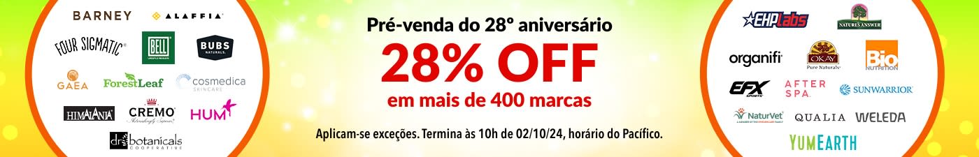 28% OFF NAS NOSSAS MARCAS