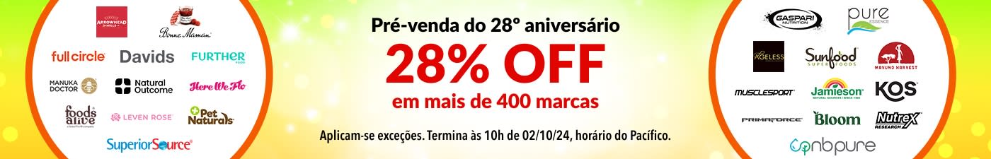 28% OFF NAS NOSSAS MARCAS