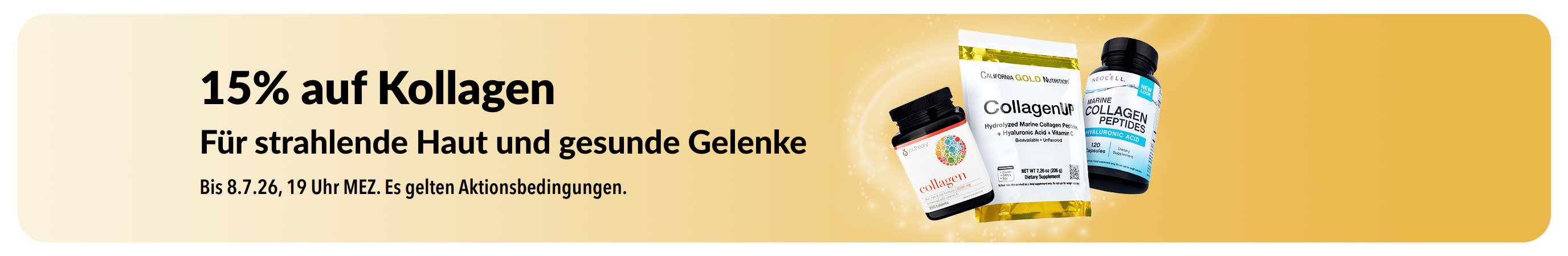iHerb-Banner mit 15 % Rabatt auf Kollagen.
