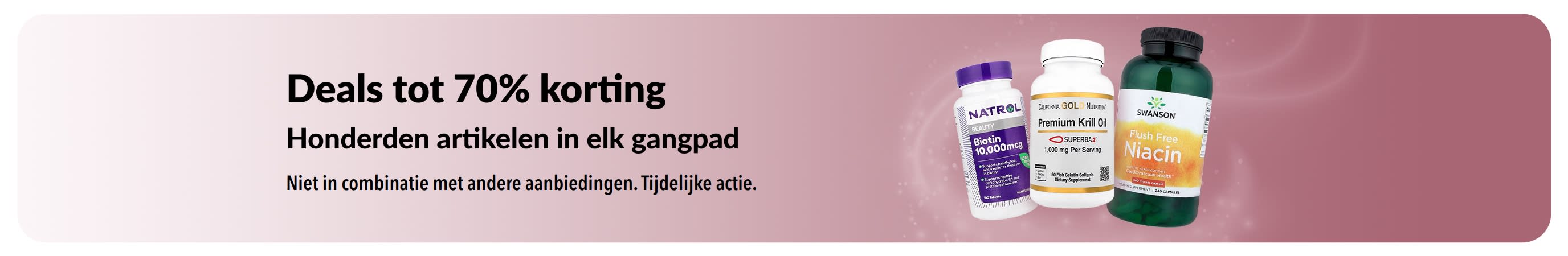 Banner met aanbiedingen tot wel 70% korting