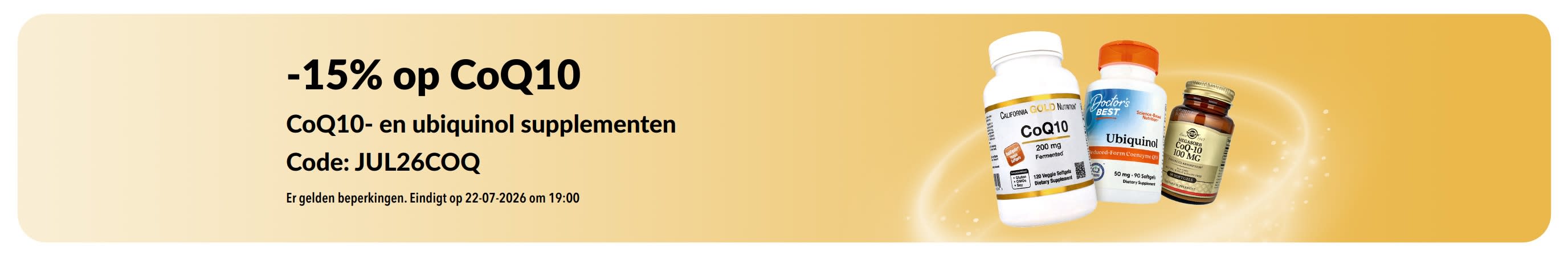 Banner met 15% korting op CoQ10