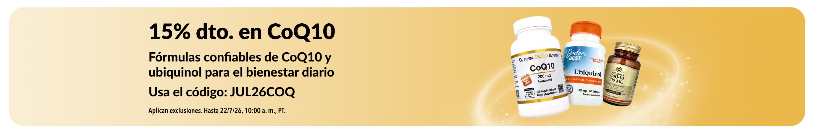 Banner promocionando 15% de descuento en CoQ10