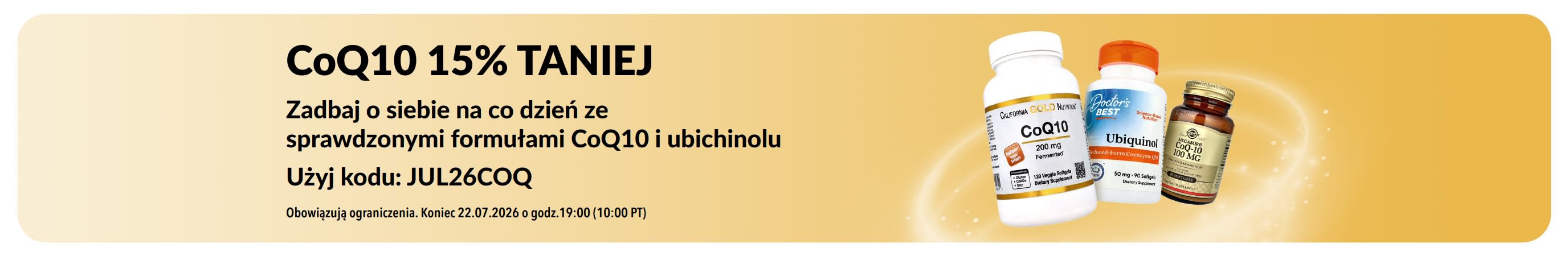 Baner promujący 15% zniżki CoQ10