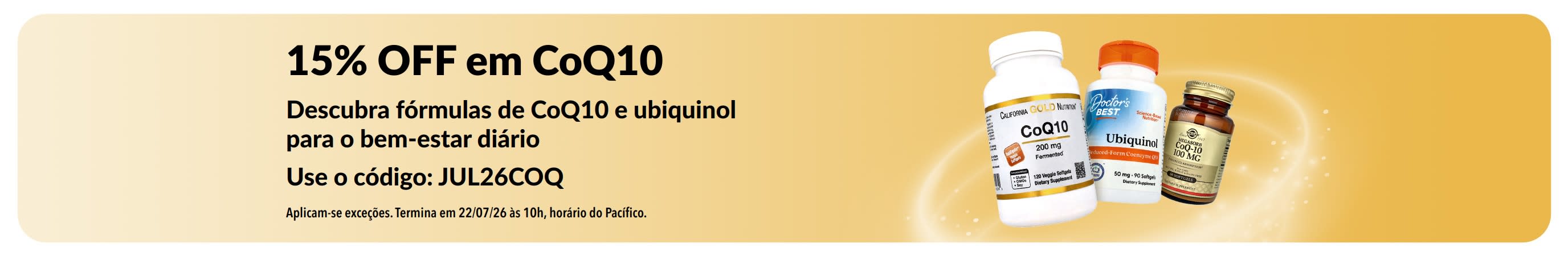 Banner promovendo 15% OFF em CoQ10