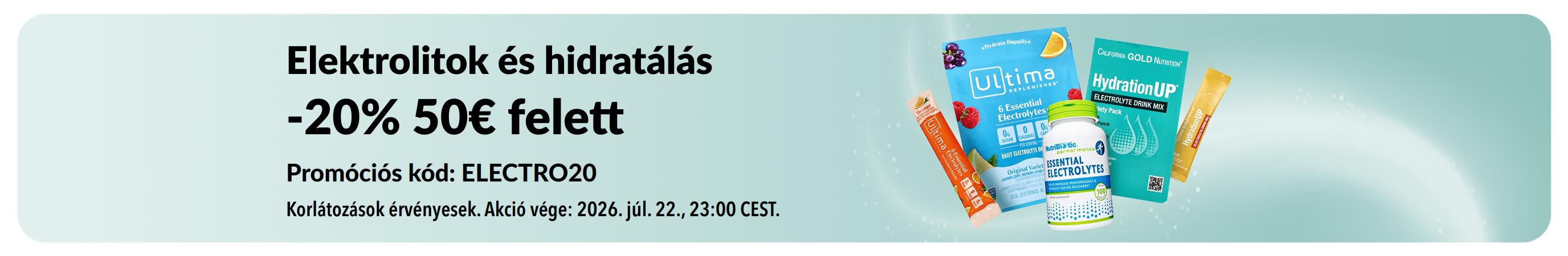 Elektrolitokat és hidratálást népszerűsítő banner