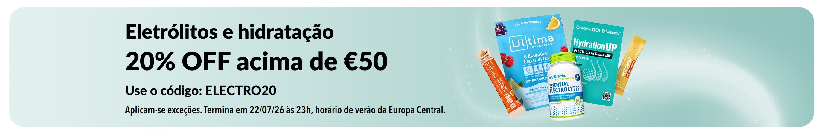Banner promovendo eletrólitos e hidratação.