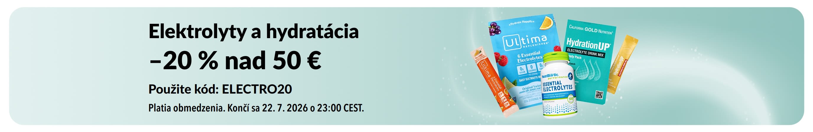 Baner propagujúci elektrolyty a hydratáciu.