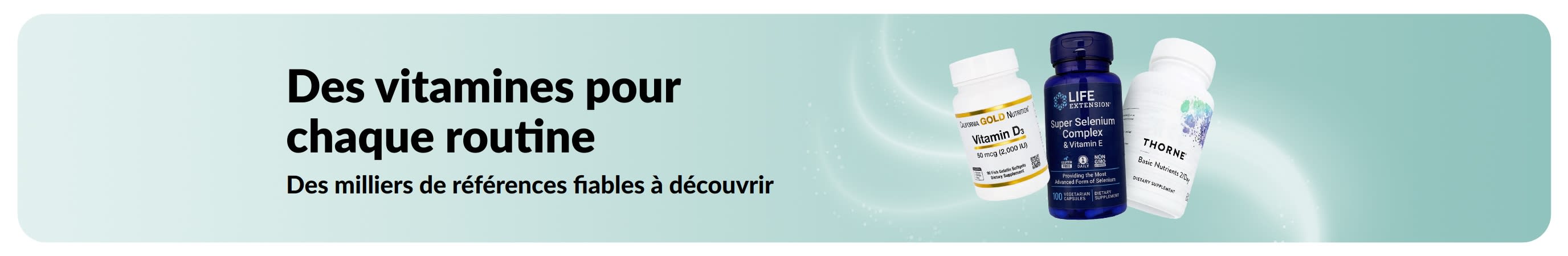 Bannière promotionnelle mettant en avant les vitamines