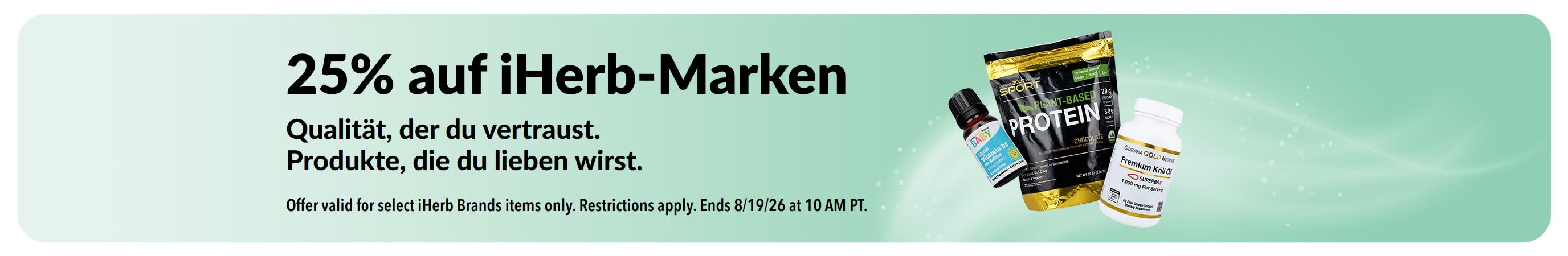 Banner für 25% Rabatt auf iHerb-Marken