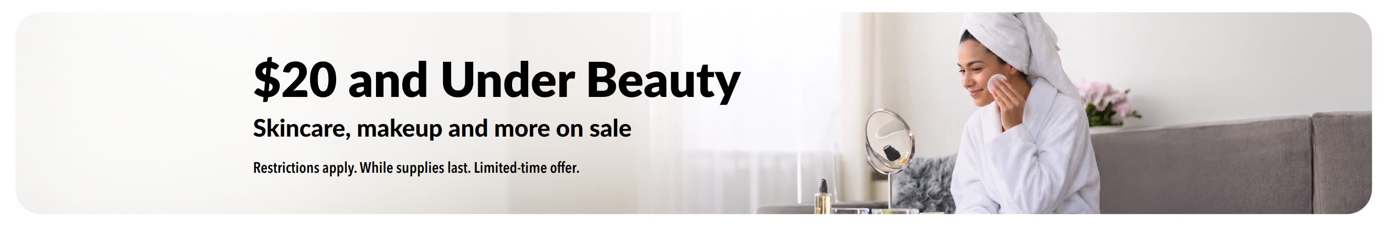 Banner promoting great deals on beauty products