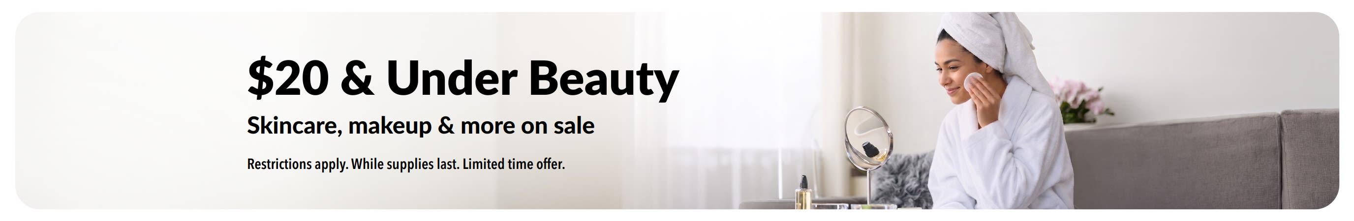 Banner promoting great deals on beauty products
