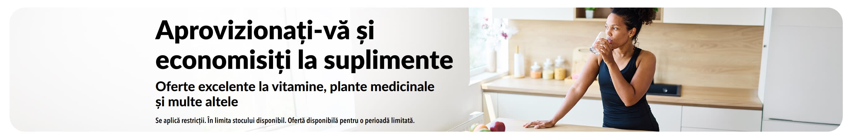 Baner cu super oferte la suplimente.