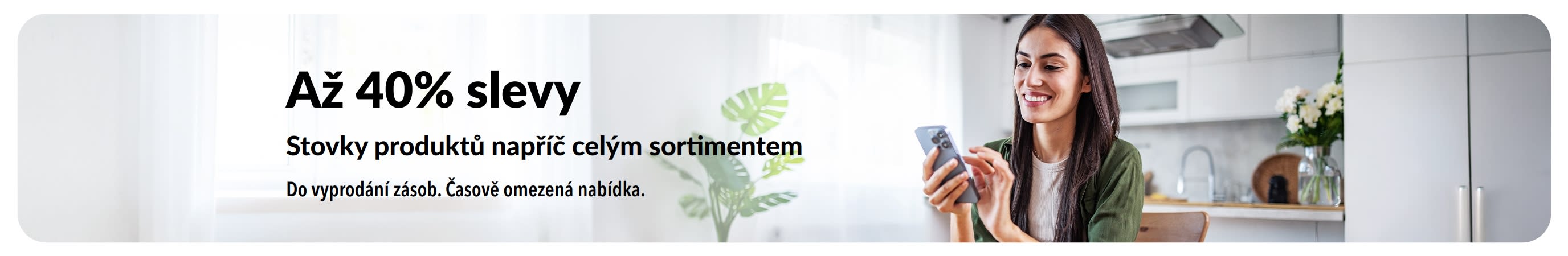 Banner propagující až 40% slevy