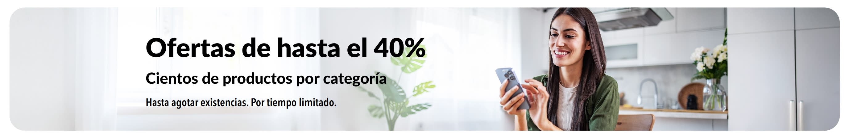 Banner que promociona ofertas de hasta el 40%