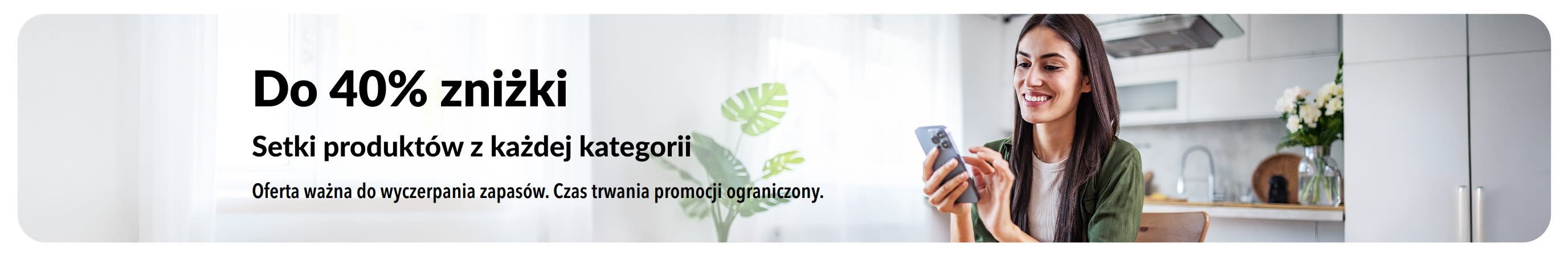 Baner promujący okazje do 40% zniżki