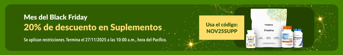 Banner del Mes de Black Friday en iHerb: Oferta del 20% de descuento en suplementos con el código: NOV25SUPP.