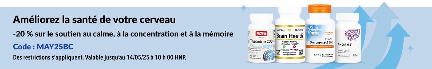 20 % de réduction sur les produits pour la santé du cerveau