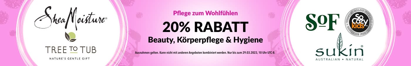 BEAUTY, PFLEGE & HYGIENE 20% RABATT